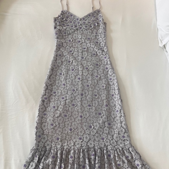 Michael Kors Embellished Corded Lace Ruffle-hem Dress Size XXS - Picture 3 of 6